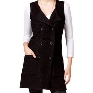 Sanctuary Essential City Black Textured Long Vest XS
